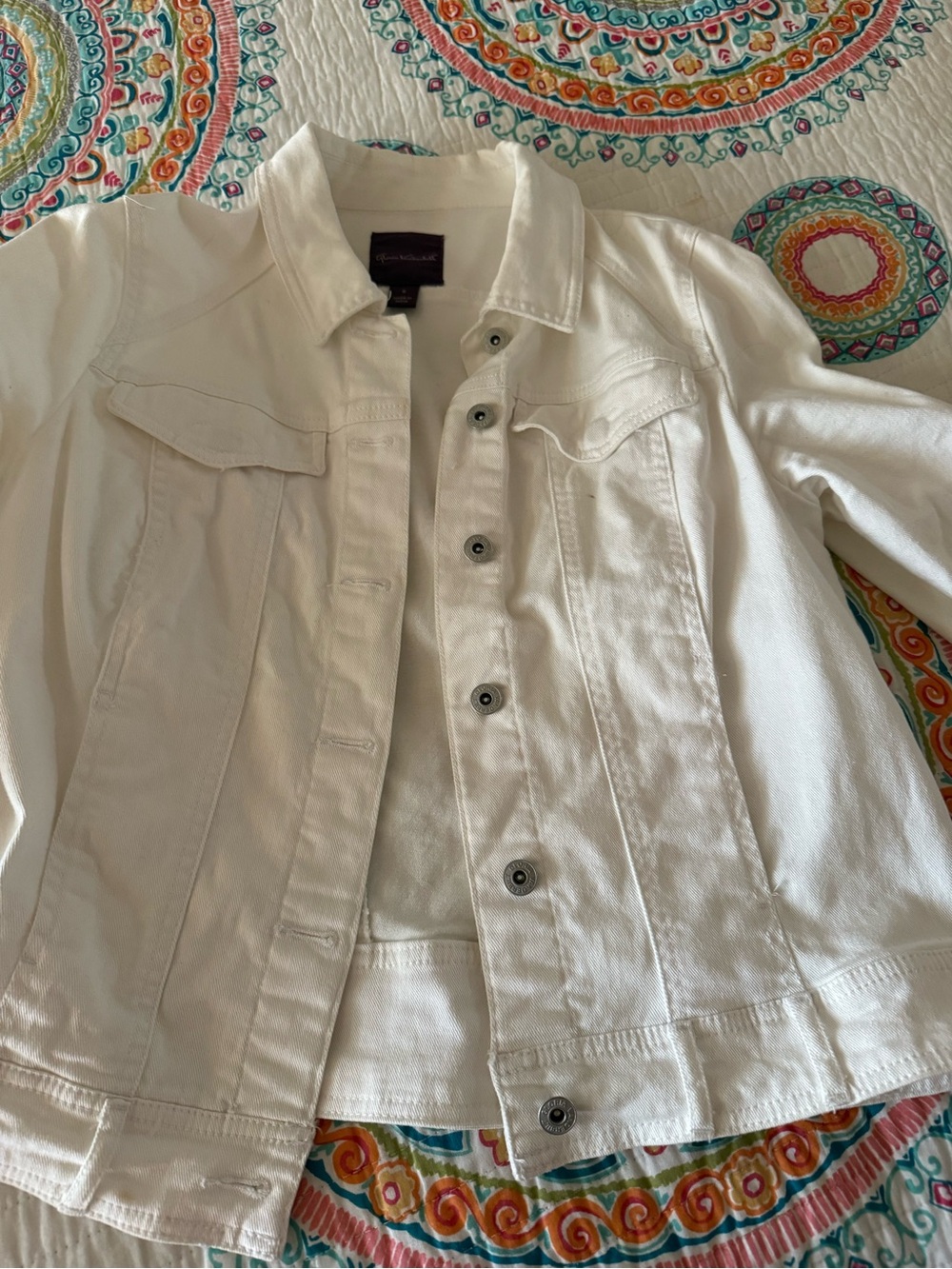 Gloria Vanderbilt White Jean Jacket
